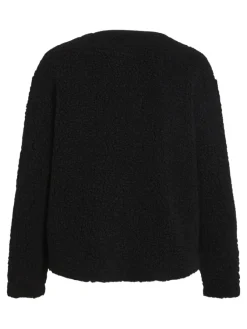 Vila Pullover & Sweatshirts*VIDANIA L/S TEDDY JACKET Black