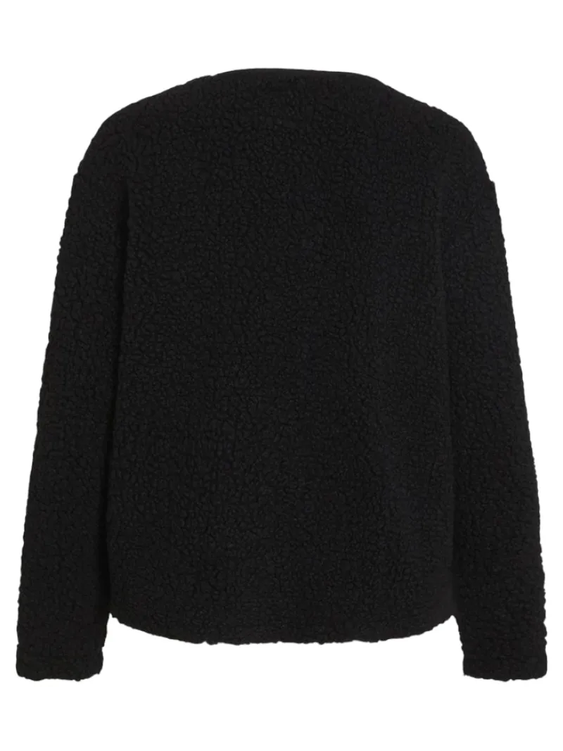 Vila Pullover & Sweatshirts*VIDANIA L/S TEDDY JACKET Black