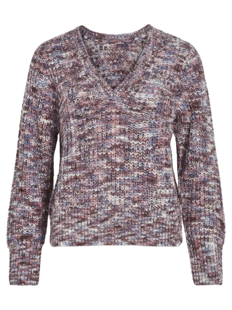 Vila Pullover & Sweatshirts*VIDIRMA REV V-NECK L/S KNIT TOP/1 bijou blue