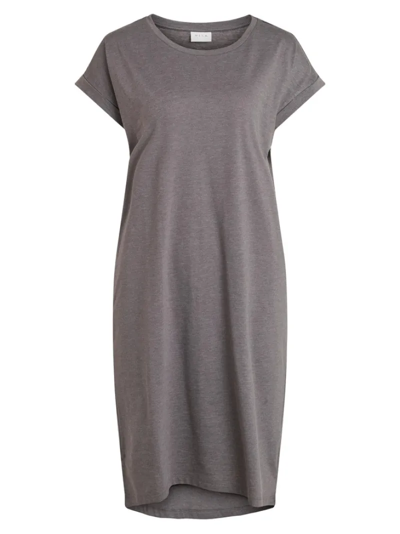Vila Kleider*VIDREAMERS S/S KNEE DRESS Medium Grey Melange