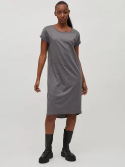 Vila Kleider*VIDREAMERS S/S KNEE DRESS Medium Grey Melange