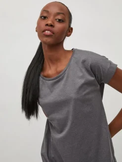 Vila Kleider*VIDREAMERS S/S KNEE DRESS Medium Grey Melange