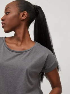 Vila Kleider*VIDREAMERS S/S KNEE DRESS Medium Grey Melange