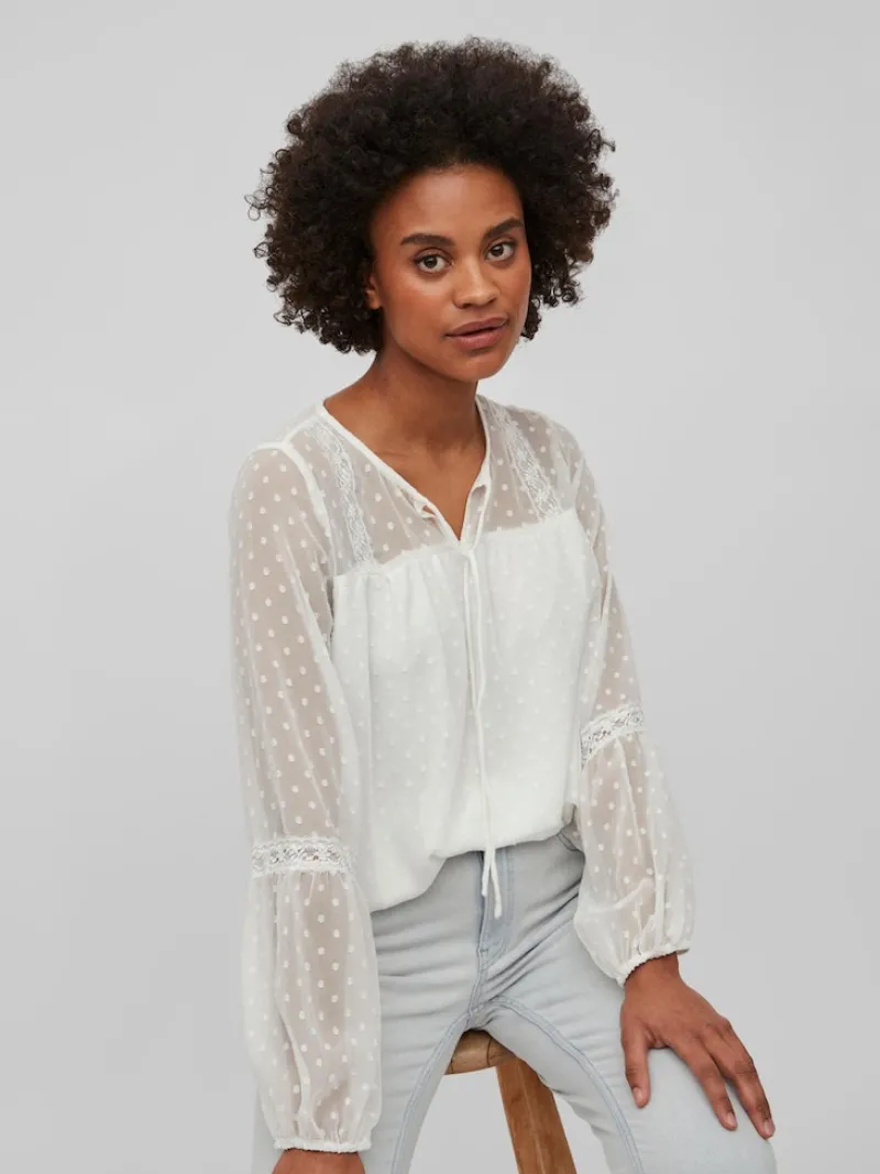 Vila Blusen*VIEDEE L/S TOP - NOOS Snow White