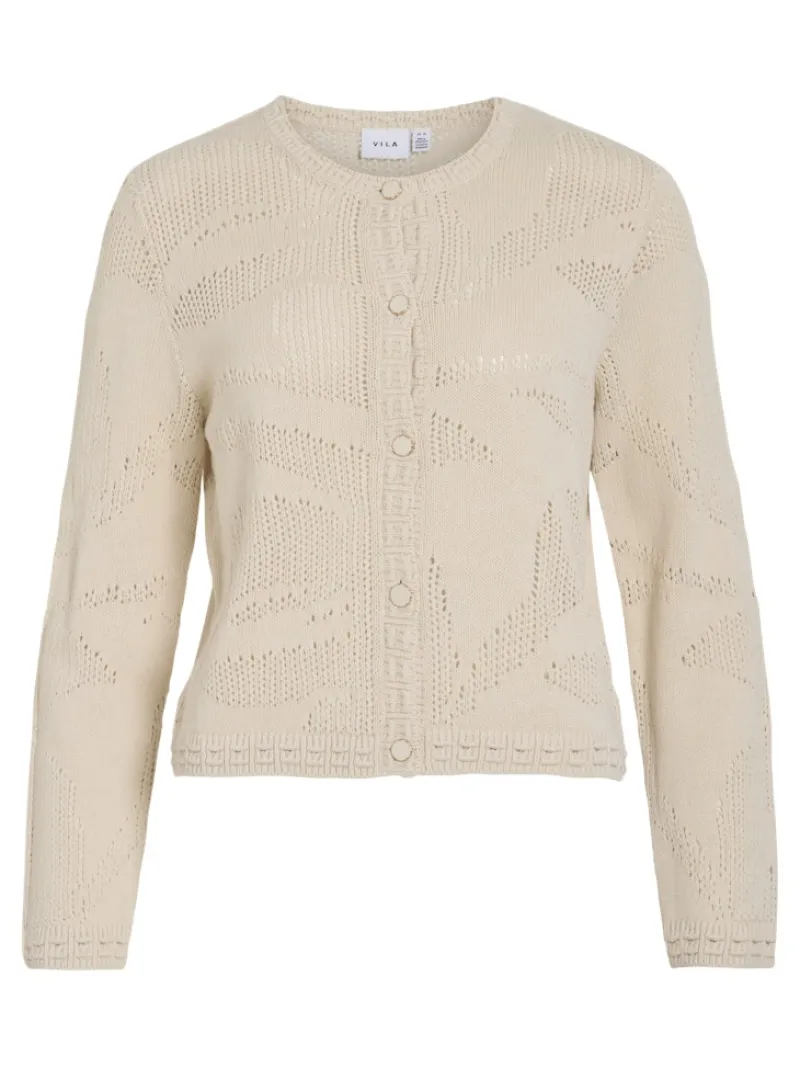 Vila Pullover & Sweatshirts*VIEILEEN O-NECK L/S KNIT CARDIGAN/PB birch