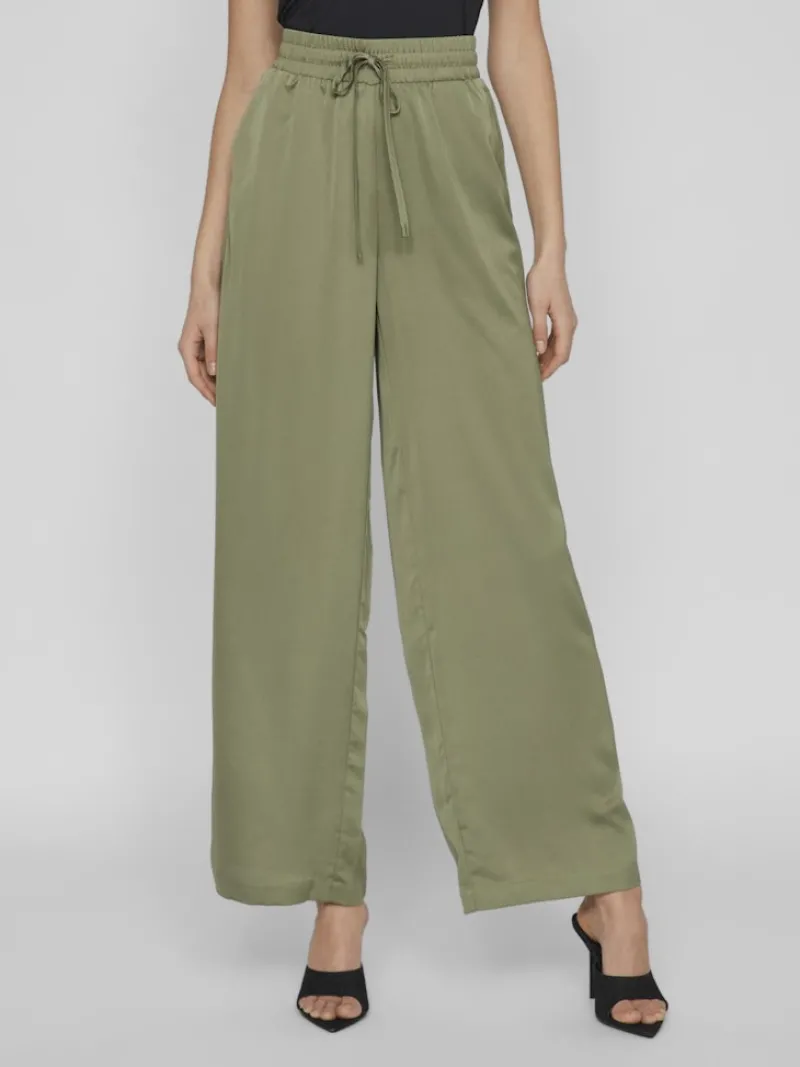 Vila Hosen*VIELLETTE HW WIDE PANTS-NOOS oil green