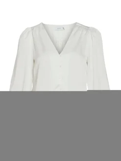 Vila Blusen*VIELLETTE V-NECK L/S SHIRT - NOOS Snow White