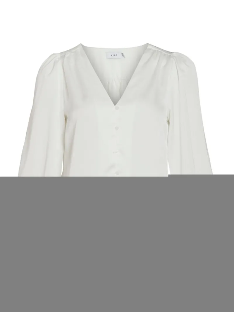Vila Blusen*VIELLETTE V-NECK L/S SHIRT - NOOS Snow White
