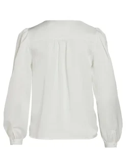 Vila Blusen*VIELLETTE V-NECK L/S SHIRT - NOOS Snow White