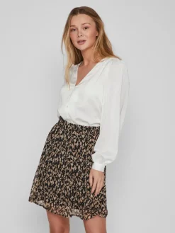 Vila Blusen*VIELLETTE V-NECK L/S SHIRT - NOOS Snow White