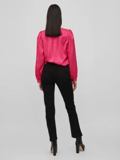 Vila Blusen*VIELLETTE V-NECK L/S SHIRT - NOOS pink yarrow