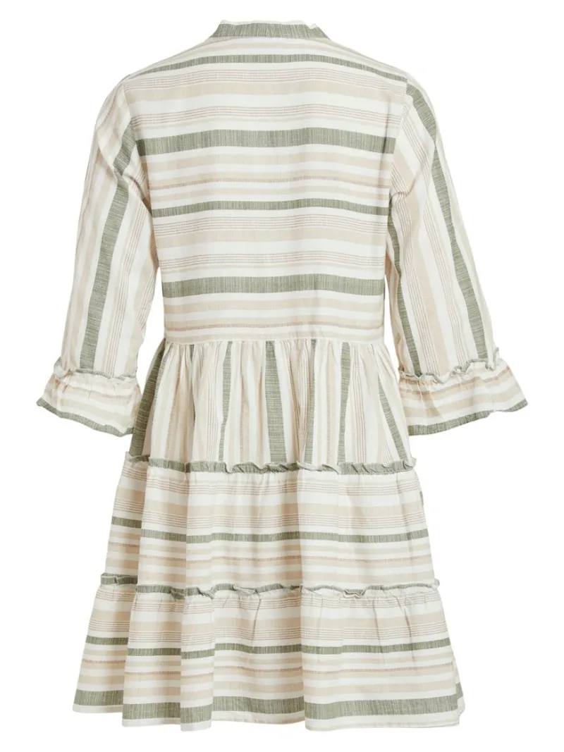 Vila Kleider*VIETNI 3/4 SLEEVE SHORT WRAP DRESS cloud dancer 1