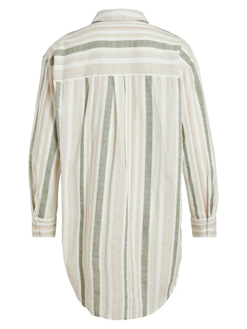 Vila Blusen*VIETNI L/S LONG SHIRT Cloud Dancer