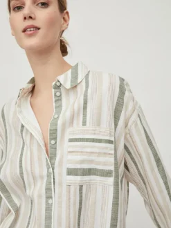 Vila Blusen*VIETNI L/S LONG SHIRT Cloud Dancer