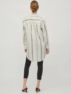 Vila Blusen*VIETNI L/S LONG SHIRT Cloud Dancer