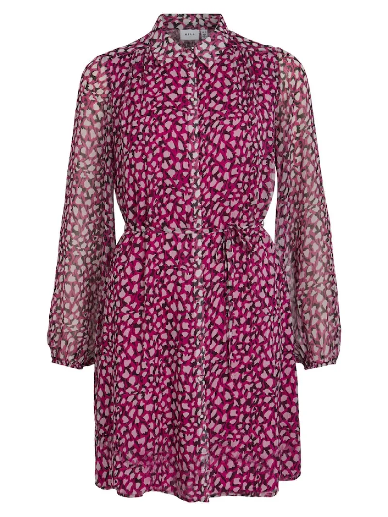 Vila Kleider*VIFALIA ROE L/S SHORT SHIRT DRESS/SU/PB cattleya orchid