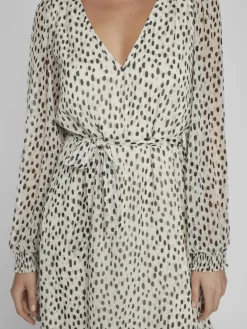 Vila Kleider*VIFALIA SMOCK V-NECK L/S DRESS - NOOS egret