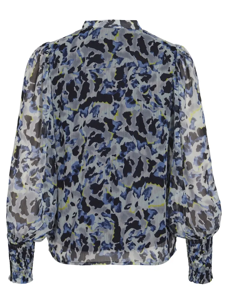 Vila Blusen*VIFALIA TWI TIE NECK L/S TOP/DFS cornstalk