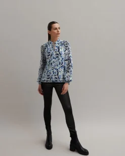 Vila Blusen*VIFALIA TWI TIE NECK L/S TOP/DFS cornstalk