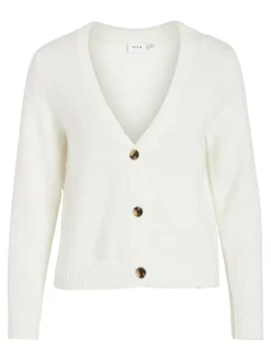 Vila Pullover & Sweatshirts*VIFEAMI L/S KNIT CARDIGAN/SU-FAV NX/1 Cloud Dancer