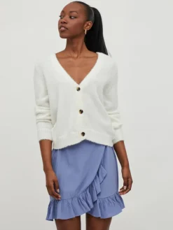 Vila Pullover & Sweatshirts*VIFEAMI L/S KNIT CARDIGAN/SU-FAV NX/1 Cloud Dancer