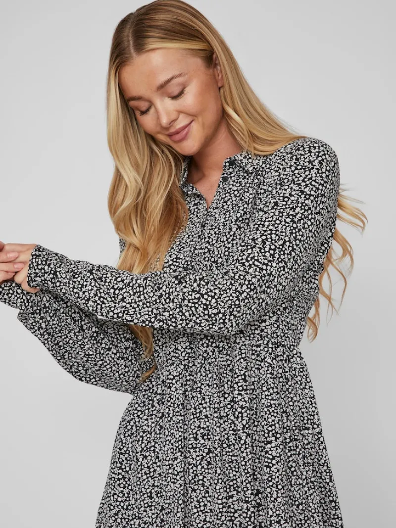 Vila Kleider*VIFINI L/S SHIRT DRESS/SU - NOOS black2