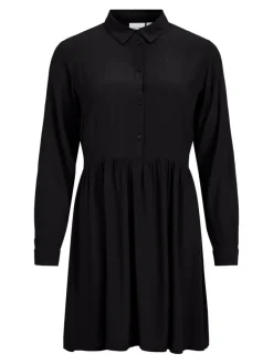 Vila Kleider*VIFINI L/S SHIRT DRESS/SU - NOOS black1