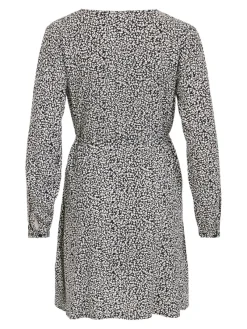 Vila Kleider*VIFINI V-NECK L/S SHORT DRESS/SU - NOOS Black-Lilia