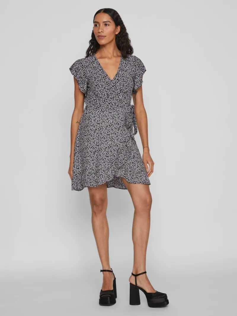 Vila Kleider*VIFINI WRAP S/S SHORT DRESS - NOOS sweet lavender