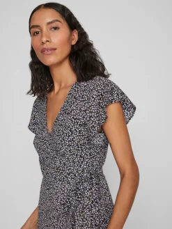 Vila Kleider*VIFINI WRAP S/S SHORT DRESS - NOOS sweet lavender