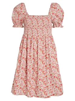 Vila Kleider*VIFLOWS SQUARENECK 2/4 DRESS Cloud Dancer