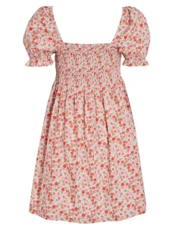 Vila Kleider*VIFLOWS SQUARENECK 2/4 DRESS Cloud Dancer