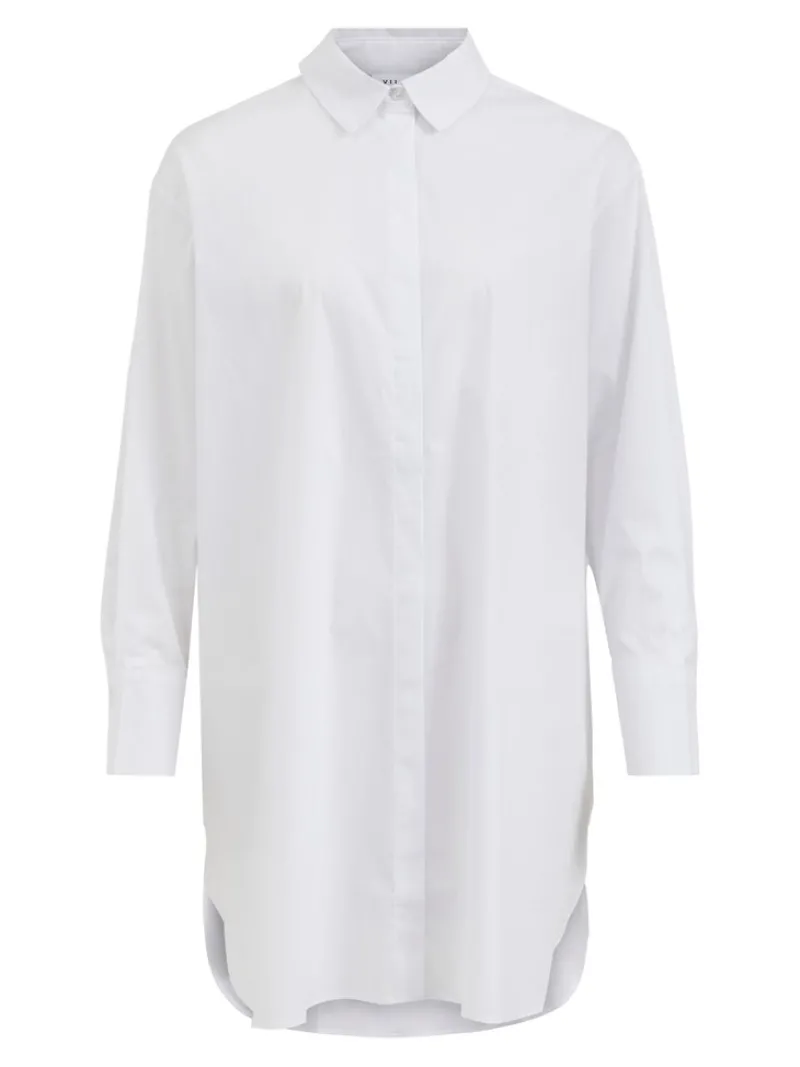 Vila Blusen*VIGIMAS OVERSIZE L/S LONG SHIRT-NOOS optical snow