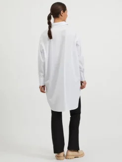 Vila Blusen*VIGIMAS OVERSIZE L/S LONG SHIRT-NOOS optical snow