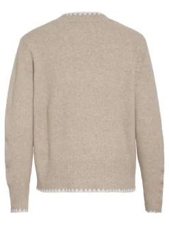 Vila Pullover & Sweatshirts*VIHEFNA STITCH DETAIL KNIT TOP/R/2 natural melange