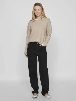 Vila Pullover & Sweatshirts*VIHEFNA STITCH DETAIL KNIT TOP/R/2 natural melange