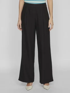 Vila Hosen*VIJOLANDA HW LINEN BLEND PANTS - NOOS black beauty