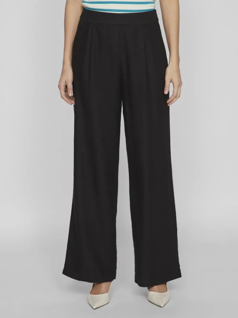 Vila Hosen*VIJOLANDA HW LINEN BLEND PANTS - NOOS black beauty