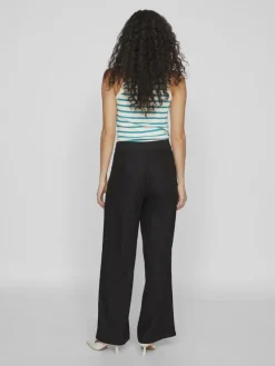 Vila Hosen*VIJOLANDA HW LINEN BLEND PANTS - NOOS black beauty