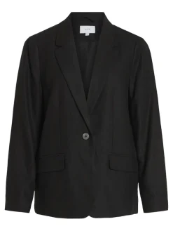 Vila Jacken*VIJOLANDA L/S LINEN BLEND BLAZER - NOOS black beauty
