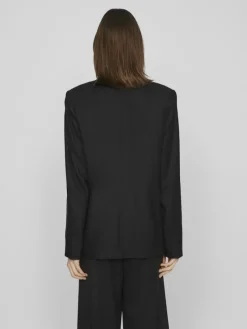 Vila Jacken*VIJOLANDA L/S LINEN BLEND BLAZER - NOOS black beauty