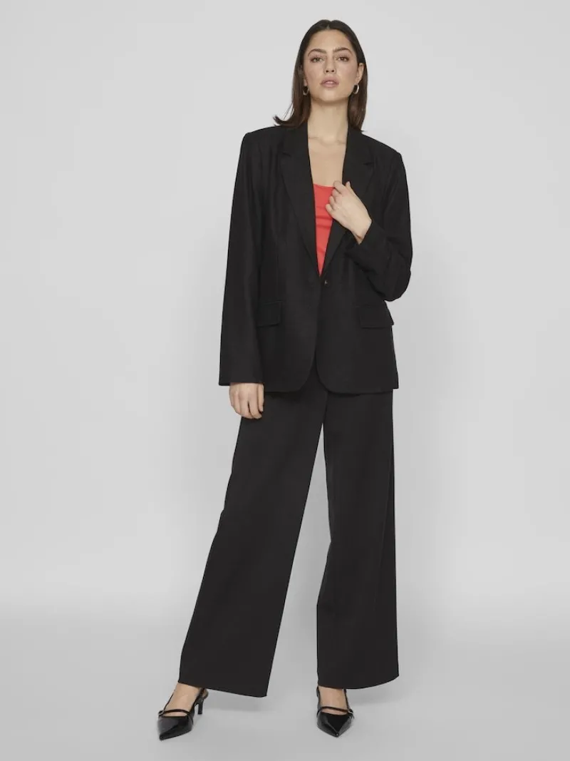 Vila Jacken*VIJOLANDA L/S LINEN BLEND BLAZER - NOOS black beauty