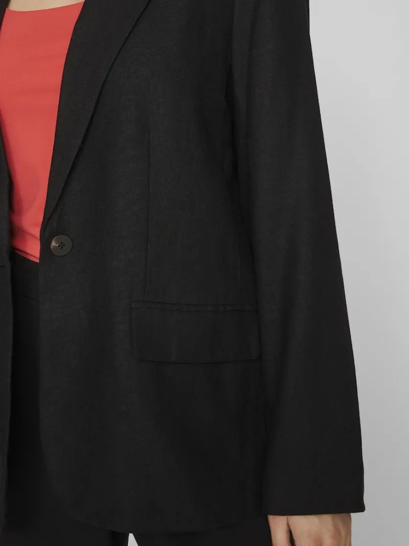 Vila Jacken*VIJOLANDA L/S LINEN BLEND BLAZER - NOOS black beauty
