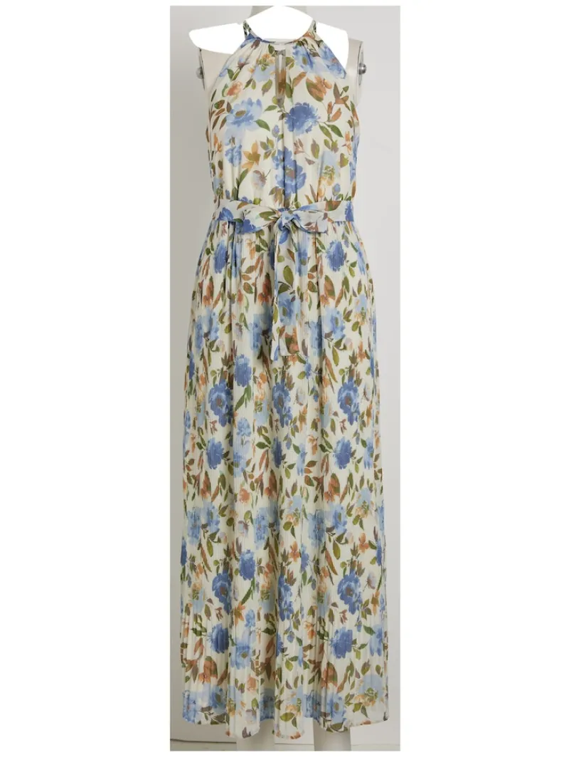 Vila Kleider*VIJULIETTE PLISSE ANKLE DRESS/BM/DC Cloud Dancer