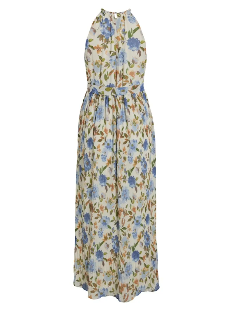 Vila Kleider*VIJULIETTE PLISSE ANKLE DRESS/BM/DC Cloud Dancer