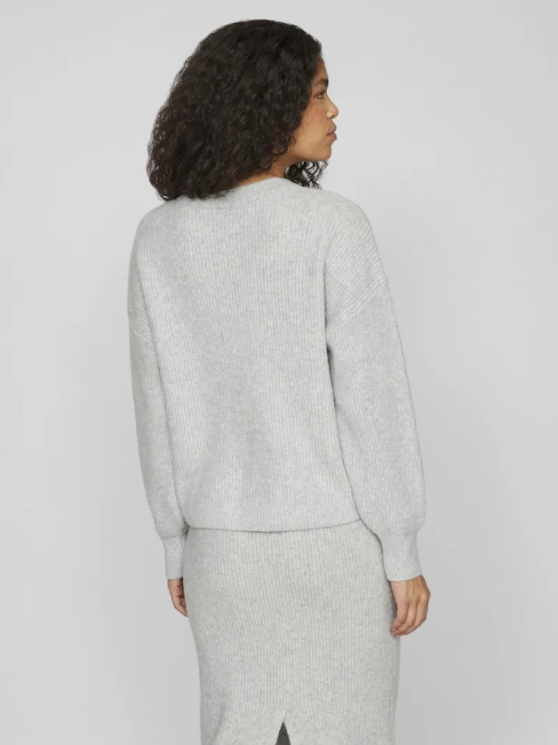 Vila Pullover & Sweatshirts*VIKACHEL O-NECK L/S KNIT TOP/R/1 Light Grey Melange