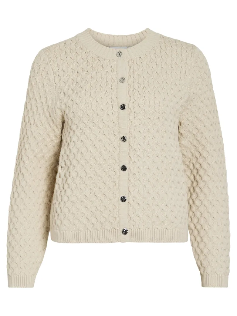 Vila Pullover & Sweatshirts*VIKALI L/S O-NECK KNIT BUTTON CARDIGAN birch
