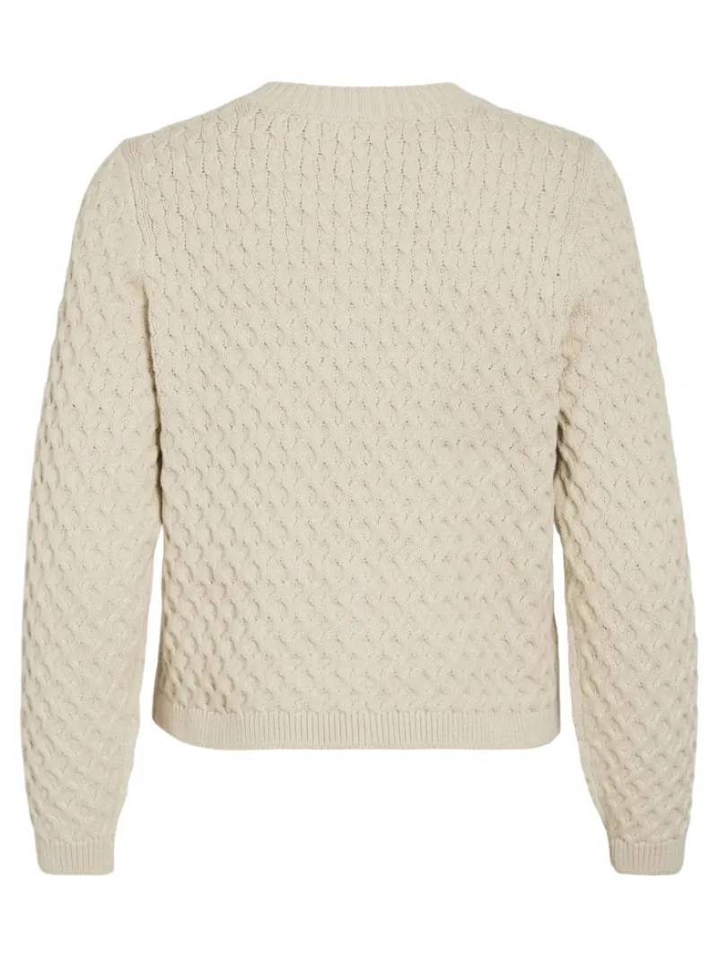 Vila Pullover & Sweatshirts*VIKALI L/S O-NECK KNIT BUTTON CARDIGAN birch