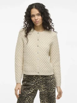 Vila Pullover & Sweatshirts*VIKALI L/S O-NECK KNIT BUTTON CARDIGAN birch