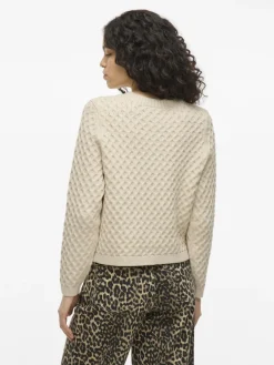 Vila Pullover & Sweatshirts*VIKALI L/S O-NECK KNIT BUTTON CARDIGAN birch